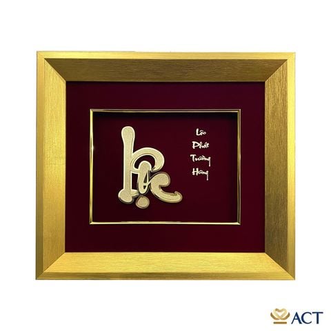 Quà tặng Tranh Chữ Lộc dát vàng 24k ACT GOLD ISO 9001:2015