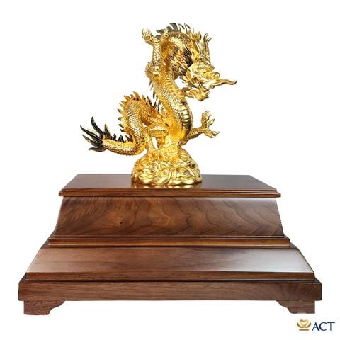 Quà tặng tượng Rồng Thanh Long dát vàng 24k ACT GOLD ISO 9001:2015