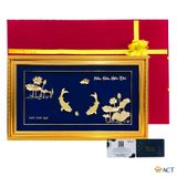 Quà tặng tranh Cá Chép Hoa Sen dát vàng 24k ACT GOLD ISO 9001:2015
