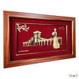 Tranh Chợ Bến Thành dát vàng 24k ACT GOLD ISO 9001:2015 (mẫu 1)