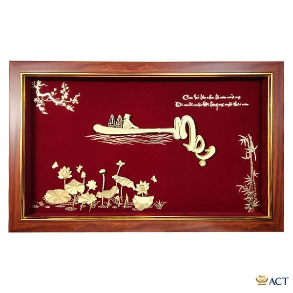 Quà tặng Tranh Chữ Cha Mẹ dát vàng 24k ACT GOLD ISO 9001:2015