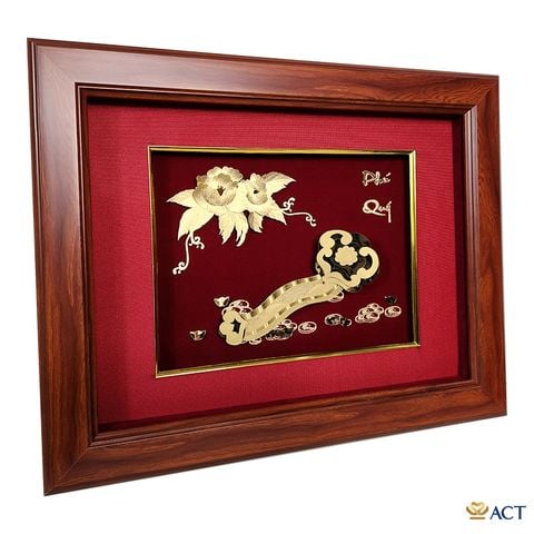 Tranh Gậy Như Ý dát vàng 24k ACT GOLD