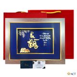 Quà tặng tranh thư pháp chữ Ơn Thầy dát vàng 24k ACT GOLD ISO 9001:2015