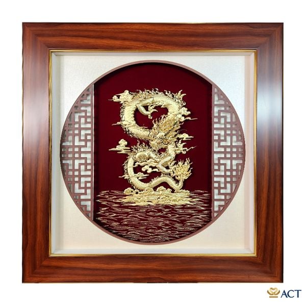 Quà tặng Tranh Rồng dát vàng 24k ACT GOLD ISO 9001:2015