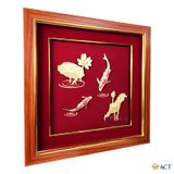 Quà tặng Tranh Song Ngư dát vàng 24k ACT GOLD ISO 9001:2015