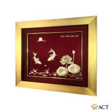Quà tặng tranh Cá Chép Hoa Sen dát vàng 24k ACT GOLD ISO 9001:2015