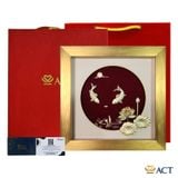 Quà tặng tranh Cá Chép Hoa Sen dát vàng 24k ACT GOLD ISO 9001:2015