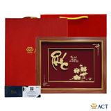 Tranh Chữ Phúc Hoa Sen dát vàng 24k ACT GOLD ISO 9001:2015