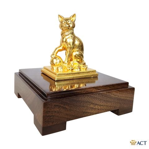 Tượng Mèo Phú Quý dát vàng 24k ACT GOLD