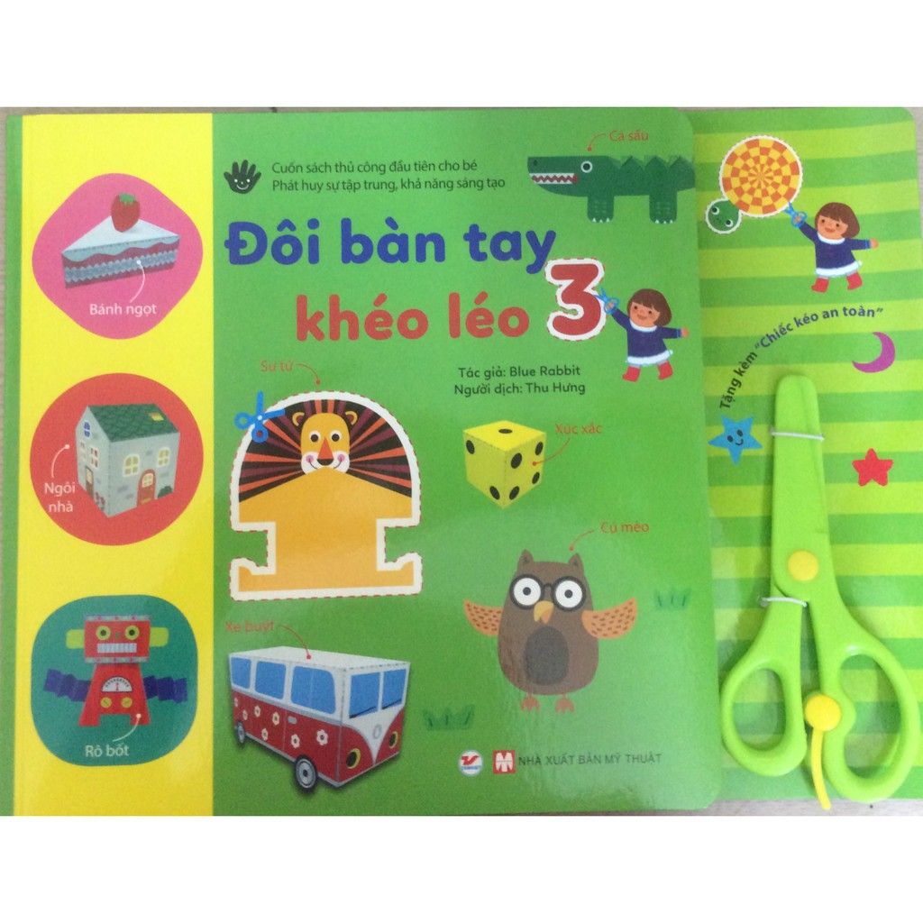 Sách Thủ Công - Đôi Bàn Tay Khéo Léo 3 ( Tặng Kéo An Toàn ) Sách Cắt Dán Sách Kỹ Năng Cho Trẻ