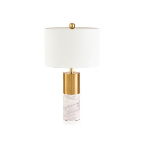  Marble tubular pillar table lamp 