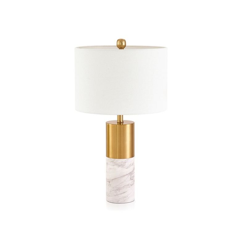 Marble tubular pillar table lamp