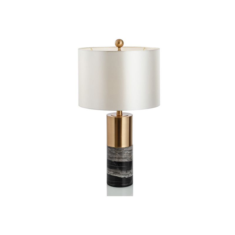 Marble tubular pillar table lamp