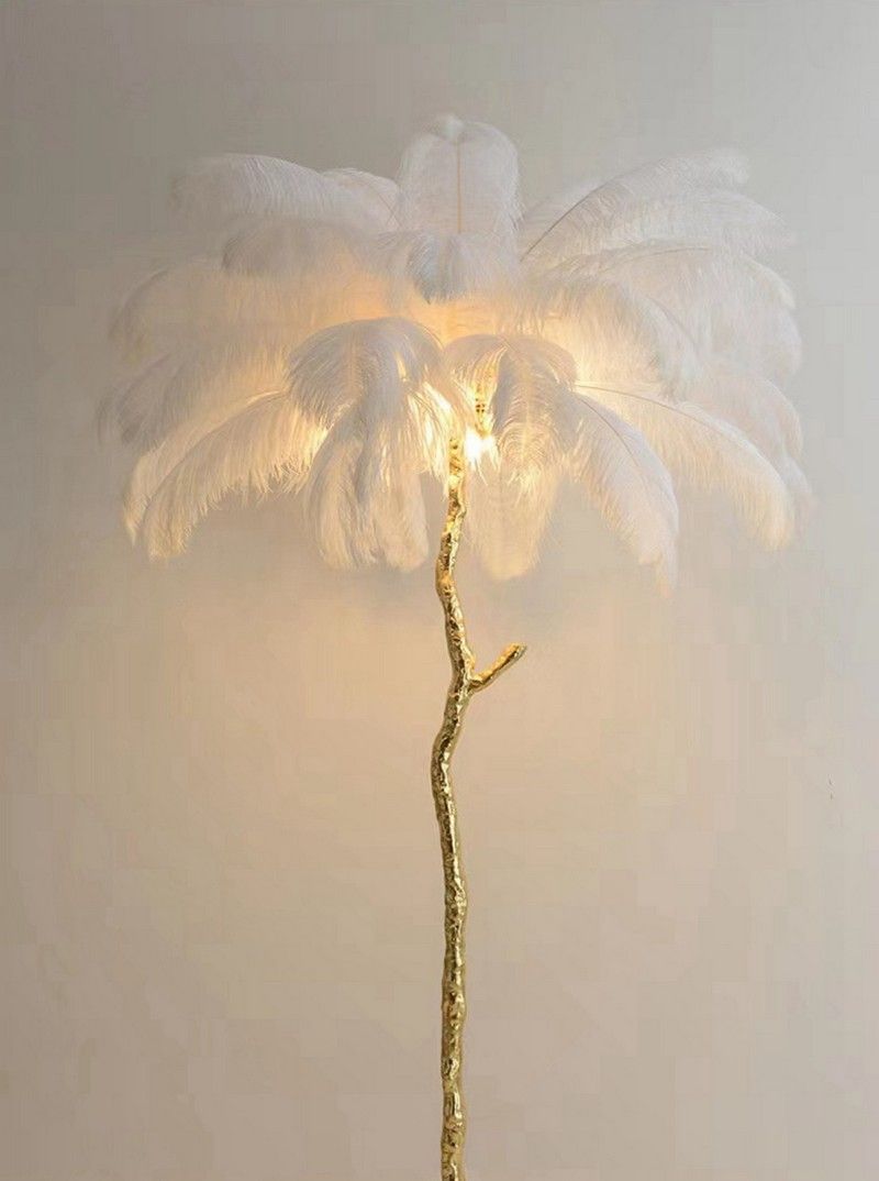 Exotic Ostrich Feather Floor Lamp