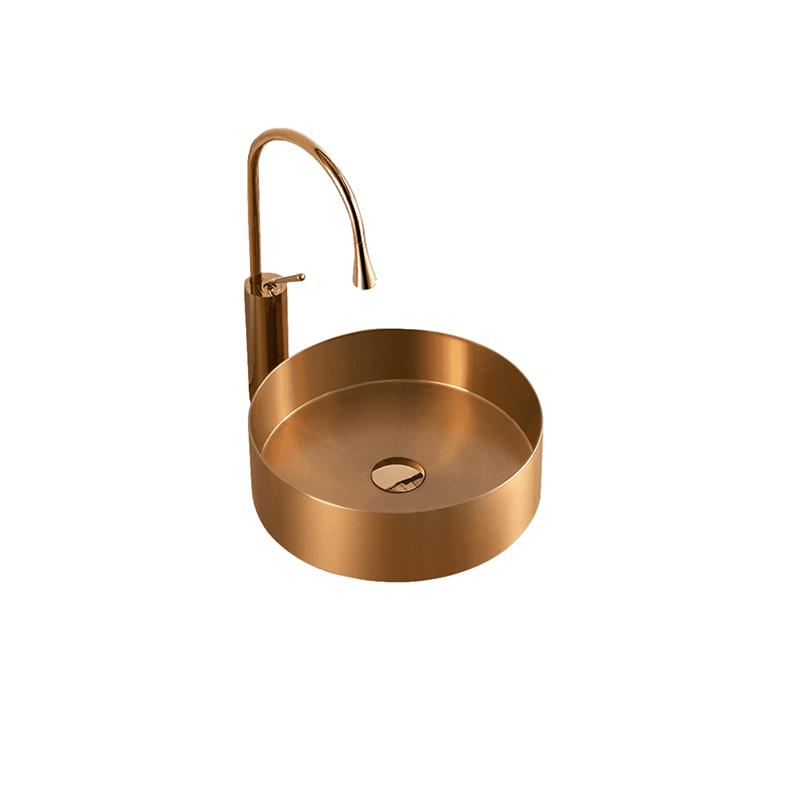 Lavabo inox mạ đồng đặt bàn 75D40