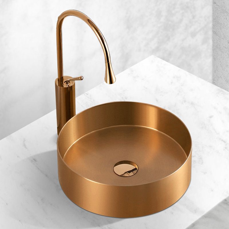 Lavabo inox mạ đồng đặt bàn 75D40