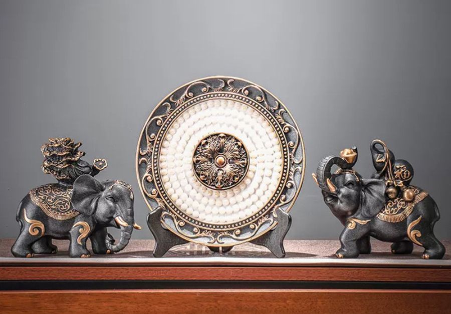 Cặp tượng voi trang trí Á Đông 0004