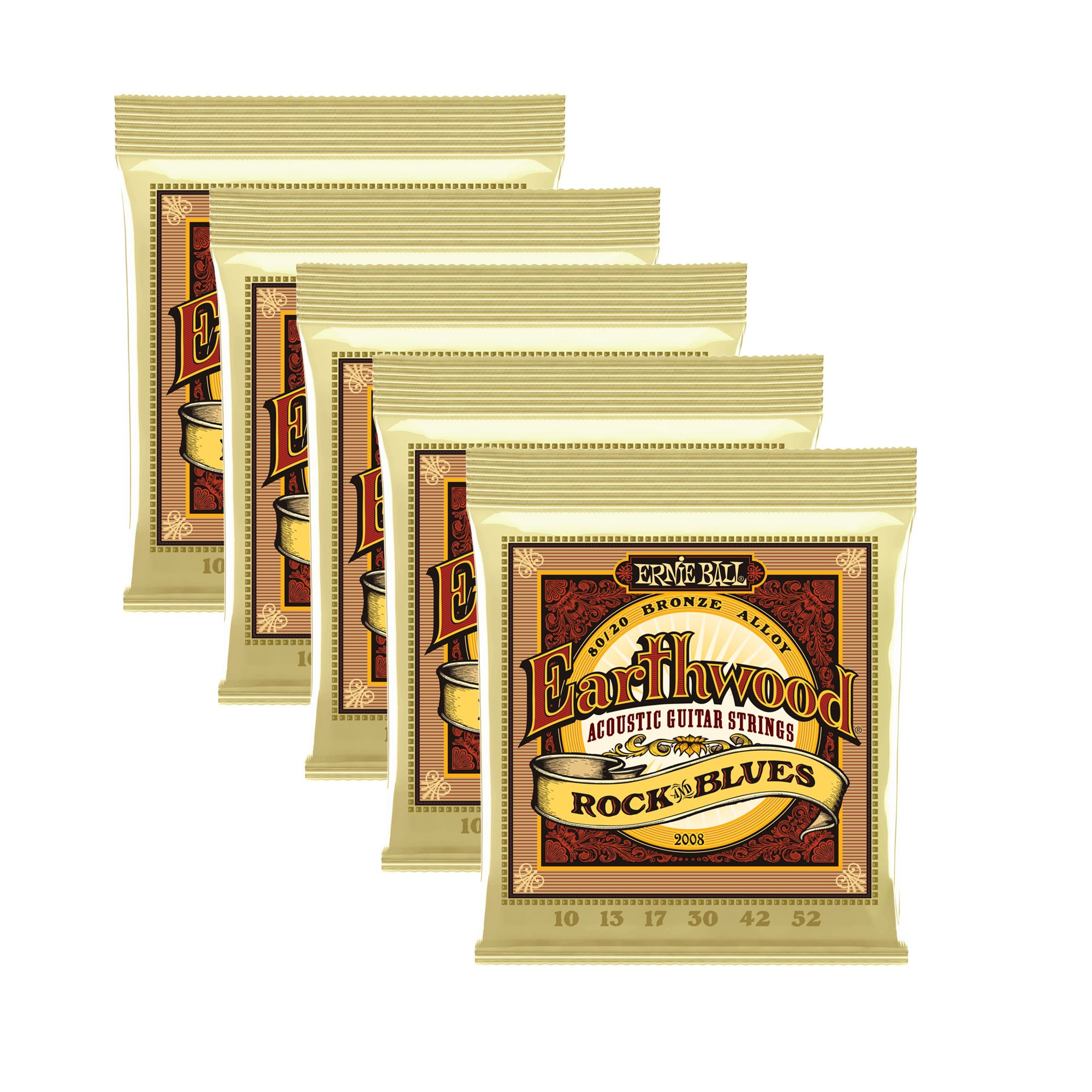  EARTHWOOD ROCK AND BLUES W/PLAIN G 80/20 BRONZE ACOUSTIC GUITAR STRINGS - 10-52 GAUGE - P02008 