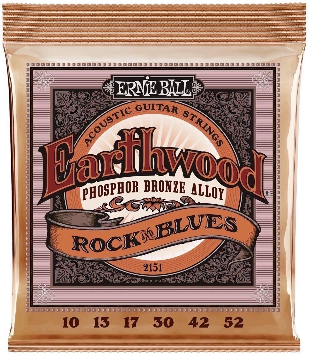  Earthwood Rock and Blues w/Plain G 80/20 Bronze Acoustic Guitar Strings - 10-52 Gauge 
