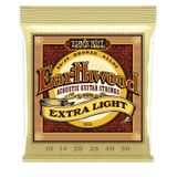  EARTHWOOD EXTRA LIGHT 80/20 BRONZE ACOUSTIC GUITAR STRINGS - 10-50 GAUGE - P02006 