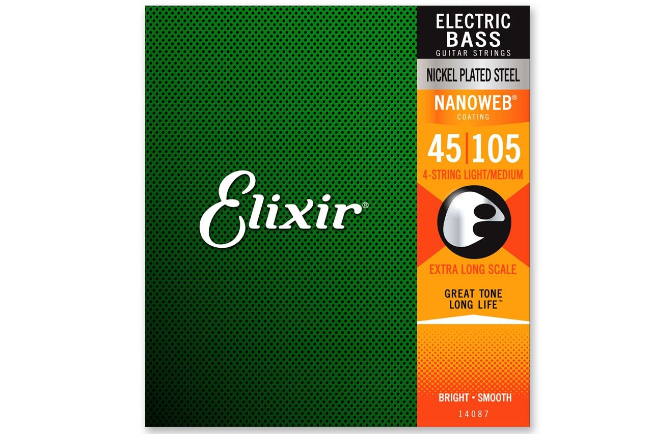  ELIXIR - 14087 - Dây đàn Guitar - Elixir- Strings Bass 4S NW Med Xlng 045 set 