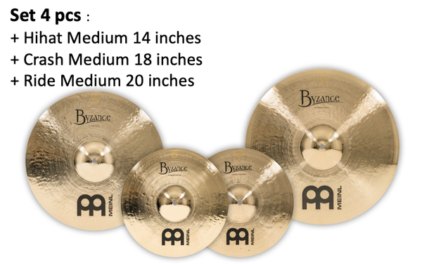  Cymbal Meinl Byzance Brilliant Complete Cymbal Set - (BB-CS1) 