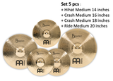  Cymbal Meinl Byzance Brilliant Complete Cymbal Set - (BB-CS1) 