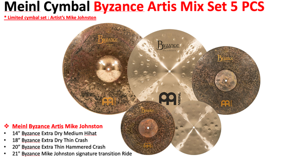  Cymbal Meinl Byzance Mike Johnston Signature Cymbal Set - MJ401+18 