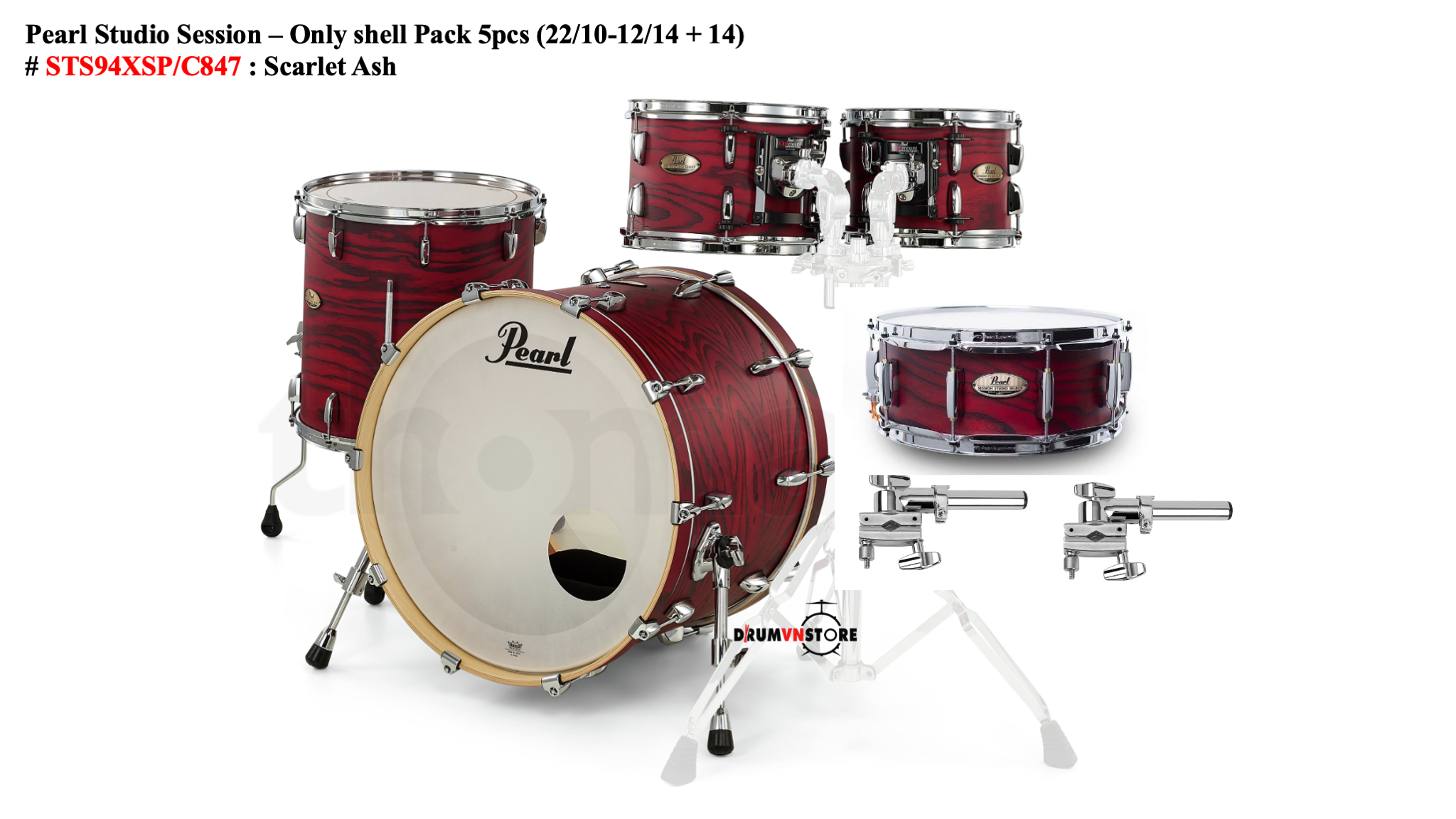  Trống Cơ Pearl Session Studio STS94XSP/C (22/10-12-16/14) 