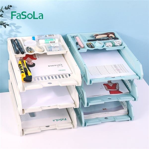  Giá đựng tài liệu hồ sơ 3 tầng kèm khay đựng văn phòng phẩm FSLDZ-285 