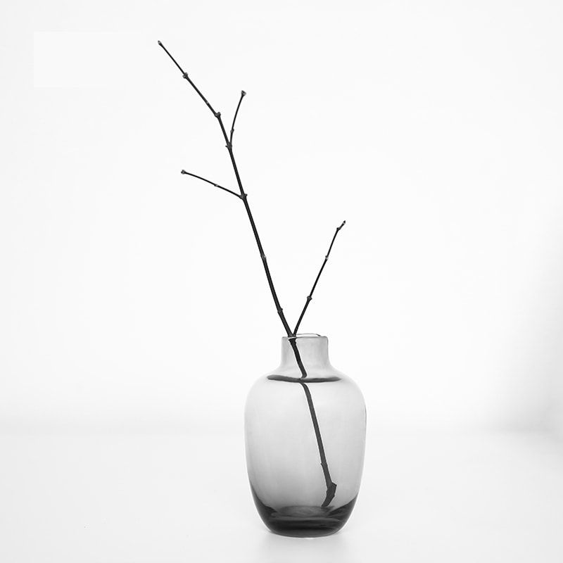  [FaSoLa] Bình thủy tinh thủ công Yên Vũ Sa Châu màu xám khói FSLFL-159 