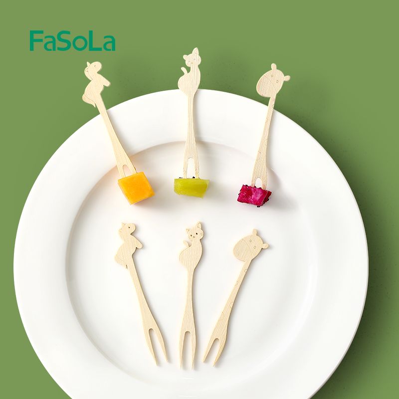  Nĩa tre ăn trái cây hình động vật (hộp 30 cây) FSLSH-367 