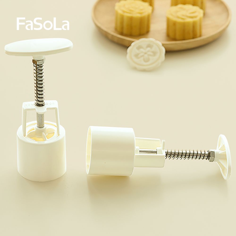  Khuôn bánh trung thu lò xo 4 mặt tròn FSLDZ-229C 