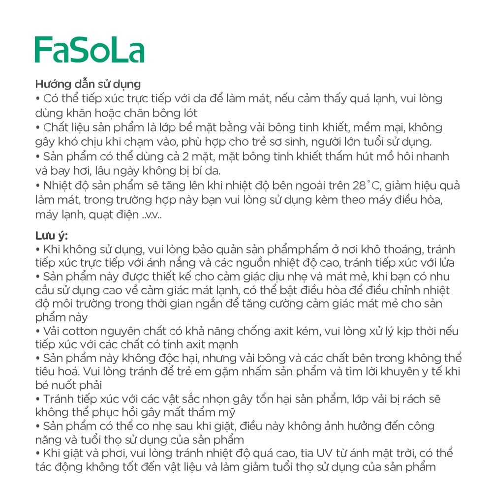  Đệm trải giường làm mát 85x95cm Fasola FSLPS-030 