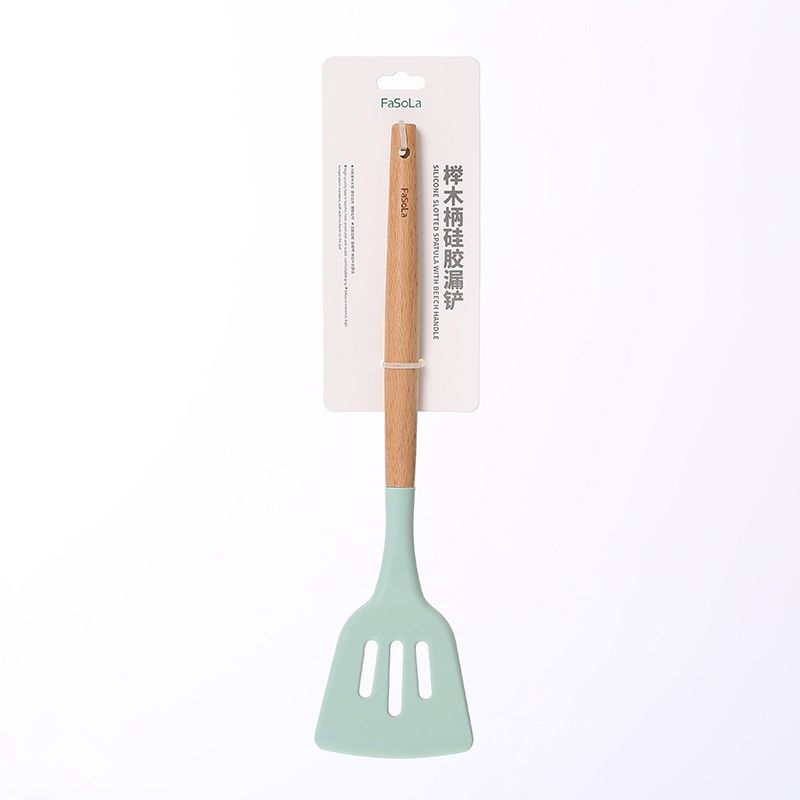  Bộ đồ dùng nấu Silicon ăn tay cầm gỗ FSLSH-121 