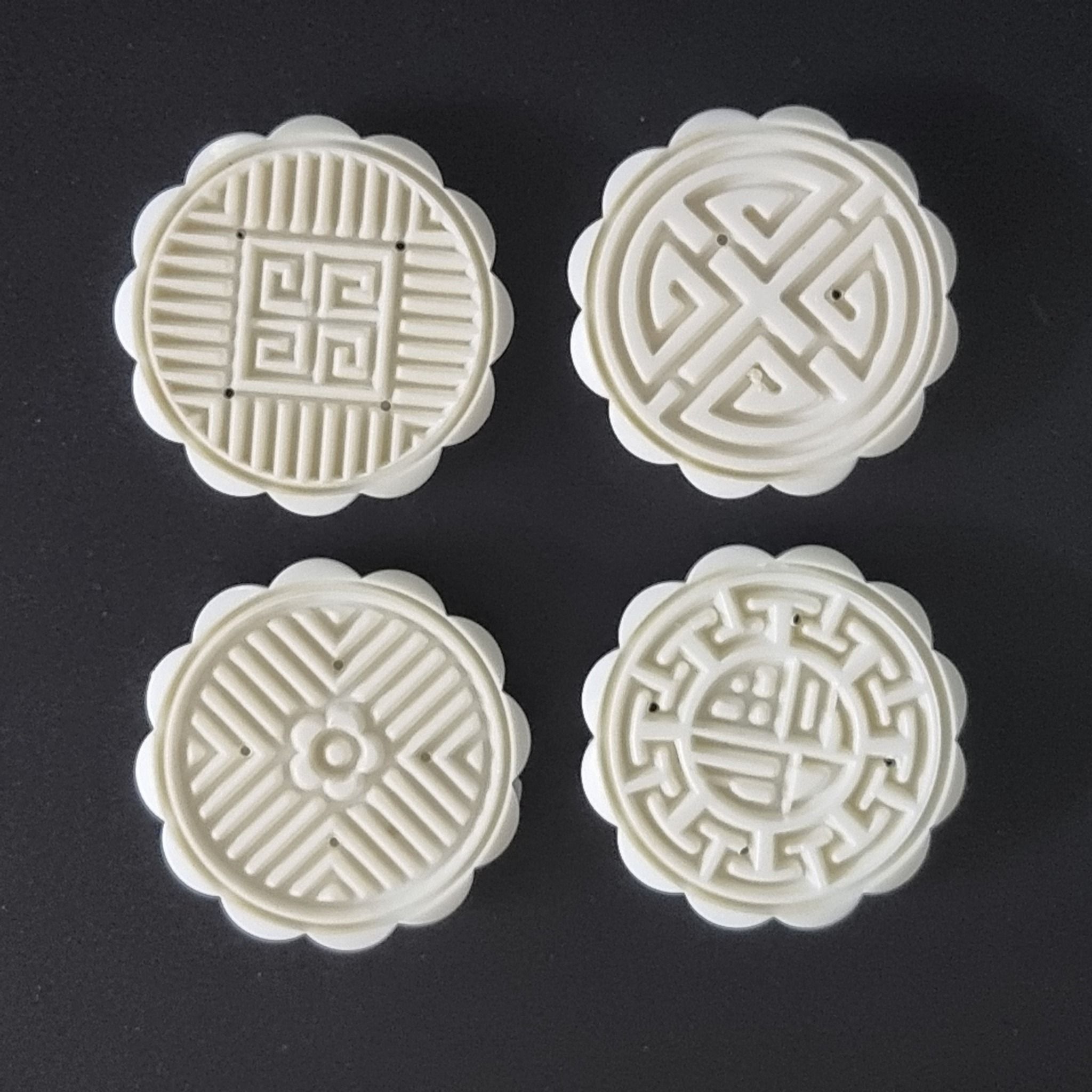  Khuôn bánh trung thu lò xo 4 mặt tròn FSLDZ-229C 