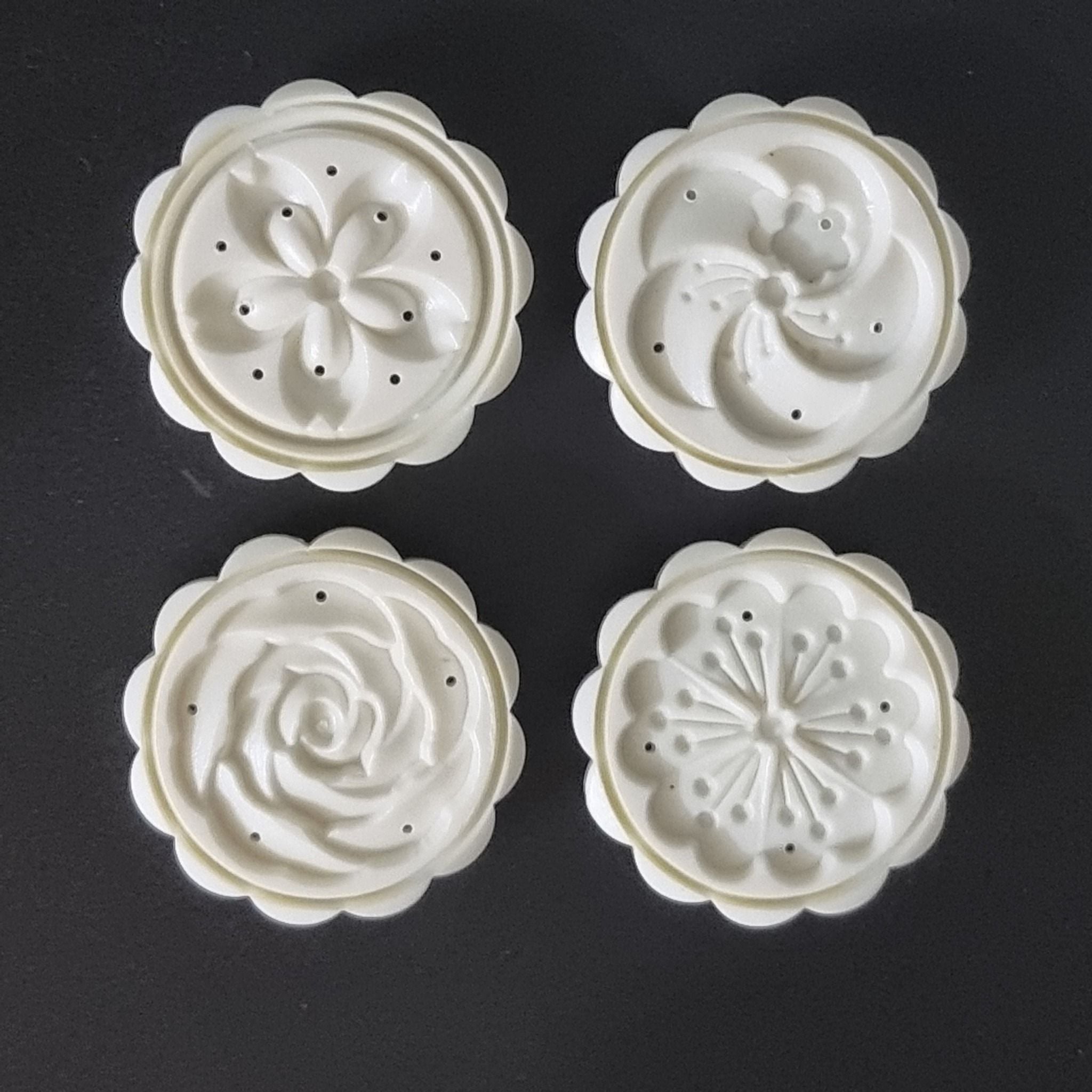  Khuôn bánh trung thu lò xo 4 mặt tròn FSLDZ-229C 