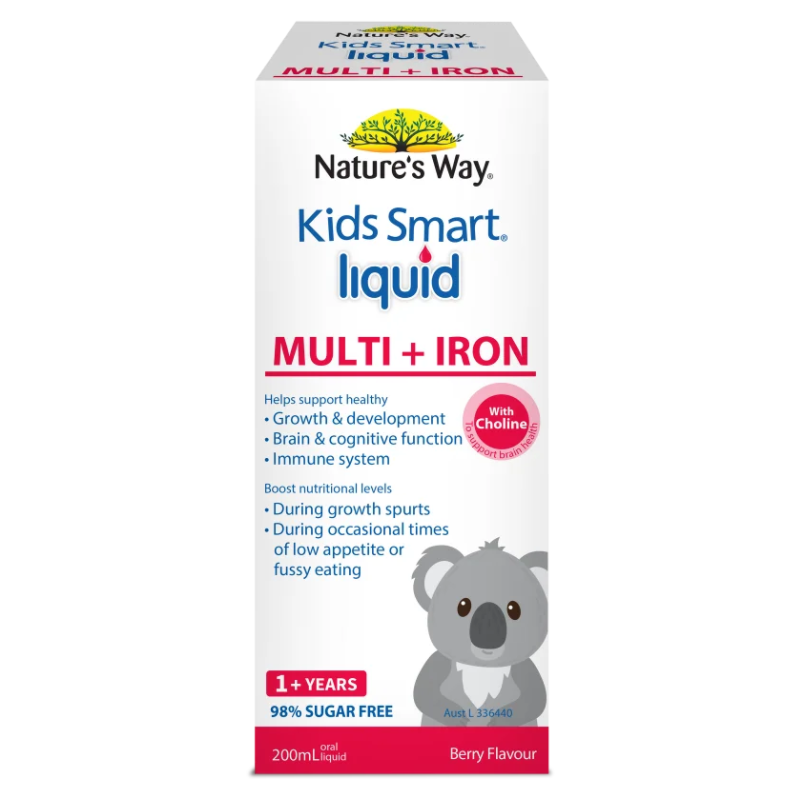 Siro bổ sung sắt & vi chất cho bé Nature’s Way Kids Smart Liquid Multi Iron 200ml của Úc