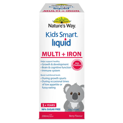 Siro sắt vitamin tổng hợp cho bé Nature’s Way Kids Smart Liquid Multi Iron 200ml của Úc