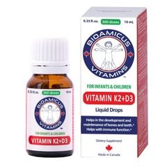 BioAmicus Vitamin K2+D3 10ml cho bé tăng hấp thu canxi, phát triển chiều cao