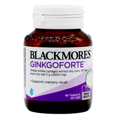 Viên uống bổ não Blackmores Ginkgo Forte 2000mg 80 viên Úc tăng cường trí nhớ