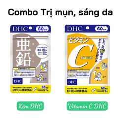 Combo DHC kẽm và vitamin C ngừa mụn đẹp da 60 ngày Nhật Bản