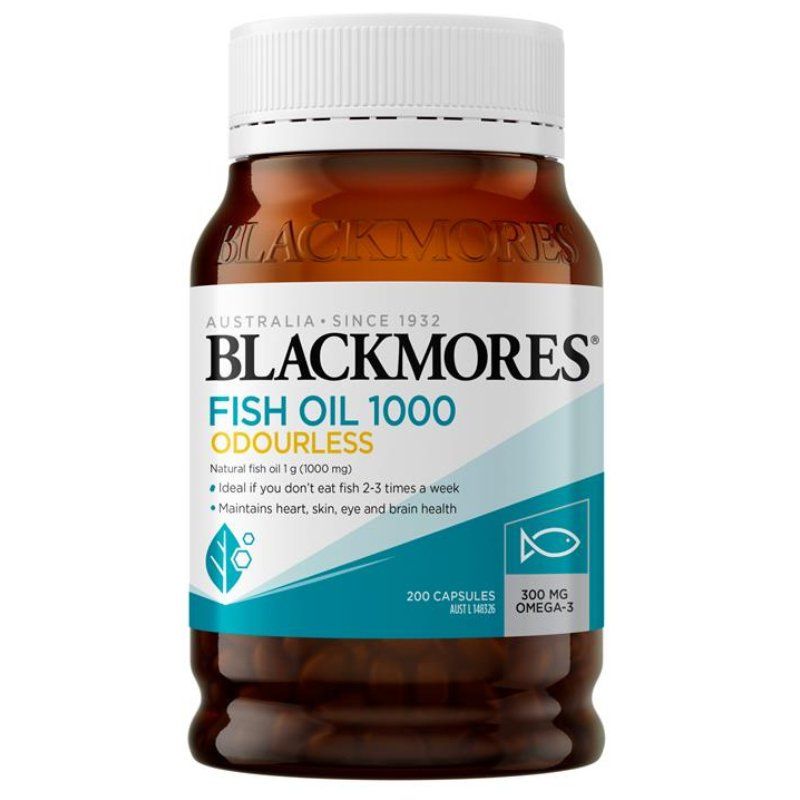 Viên uống dầu cá không mùi Blackmores Odourless Fish Oil 1000mg 400 viên của Úc (Viên to)