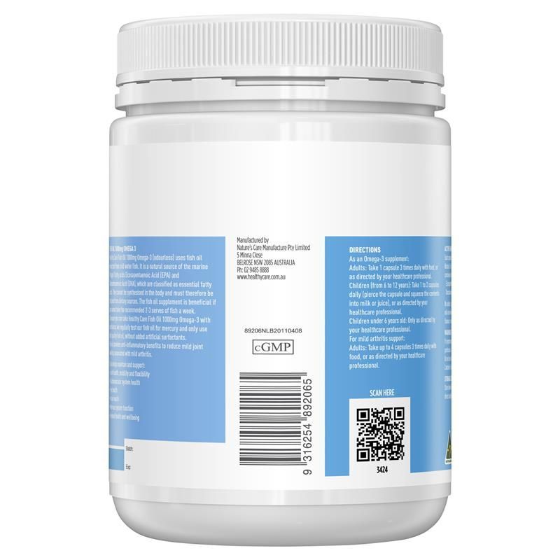 Dầu cá Healthy Care Fish Oil 1000mg Omega 3 hộp 400 viên Úc