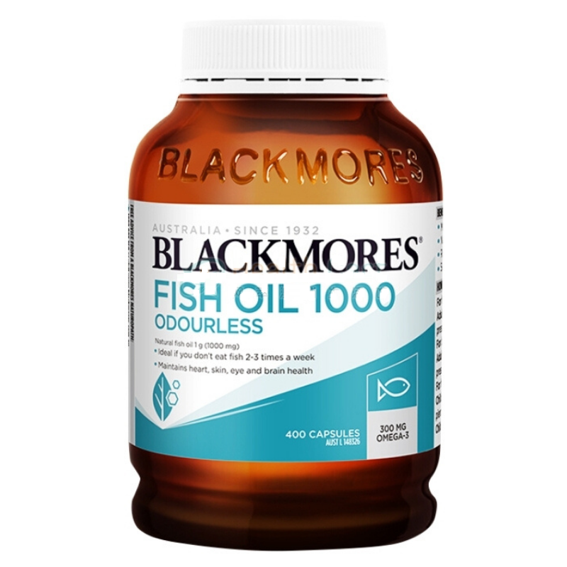 Viên uống dầu cá không mùi Blackmores Odourless Fish Oil 1000mg 400 viên của Úc