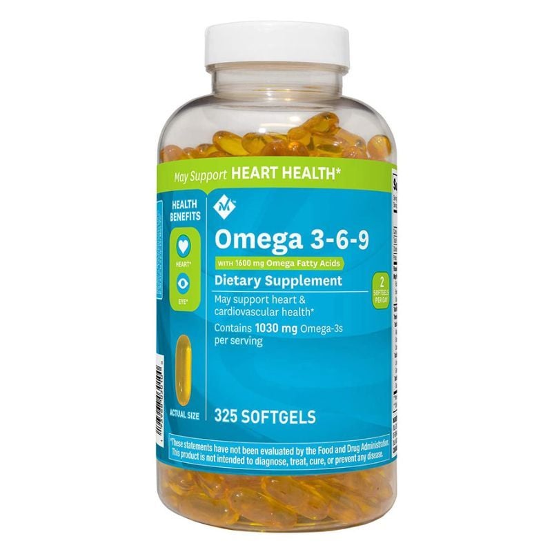 Dầu cá Omega 3-6-9 Member's Mark Supports Heart Health 325 viên Mỹ