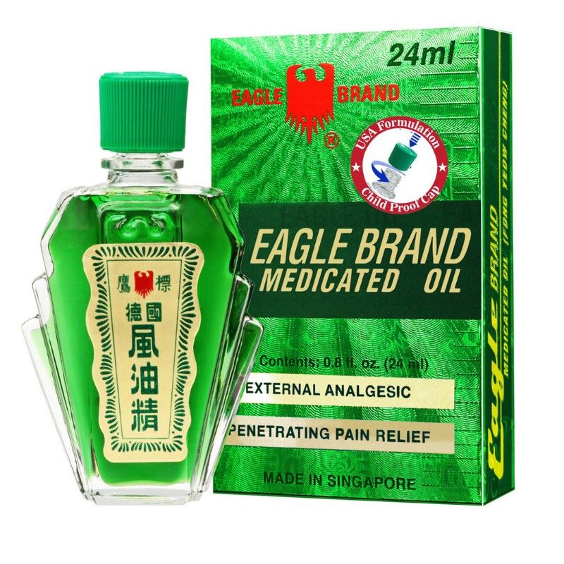 Dầu gió xanh con ó Mỹ Eagle Brand 24ml 2 nắp