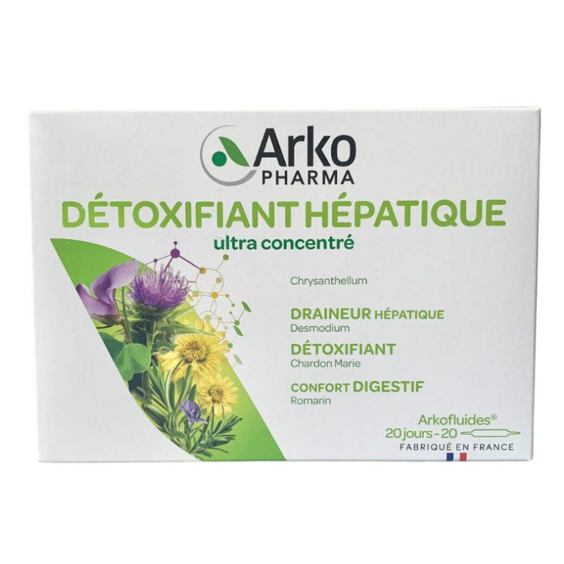 Detox thải độc gan Arkopharma Detoxifiant Hepatique Pháp 20 ống