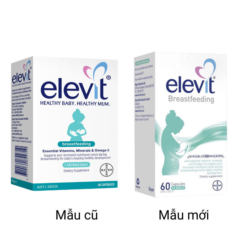 Elevit sau sinh Breastfeeding 60 viên Úc dành cho phụ nữ sau sinh & cho con bú