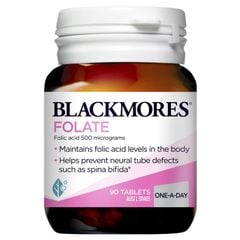 Viên uống Blackmores Folate 500mcg axit folic cho bà bầu Úc 90 viên